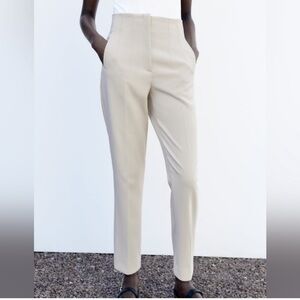 Zara Beige Ankle-Length Women's Pants